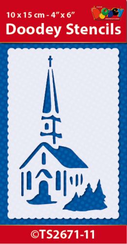TS2671-11 Doodey Stencil , 10x15 cm Church