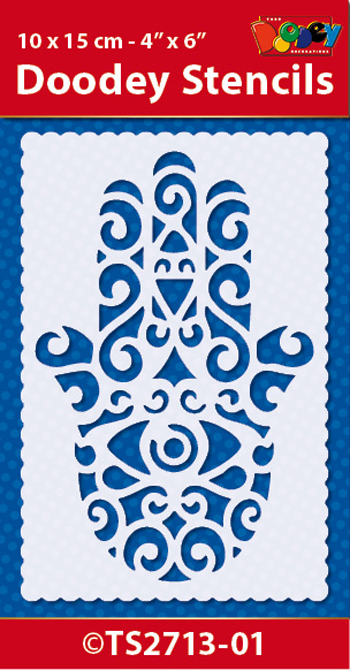 TS2713-01 Doodey Stencil , 10x15 cm Hamsa (1)