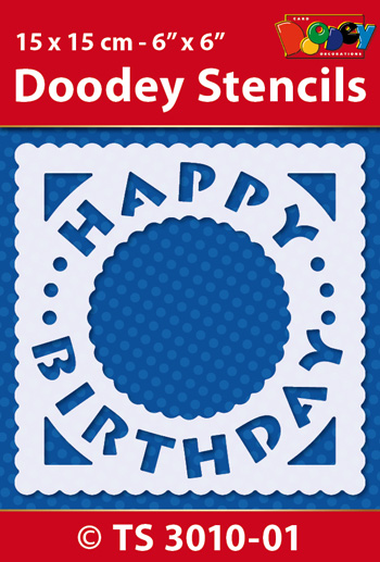 TS3010-01 Doodey Stencil , 15x15 cm