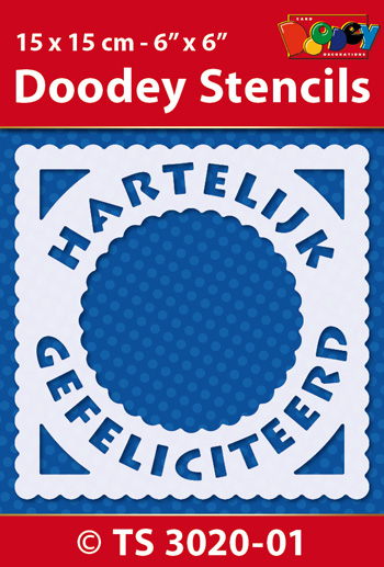 TS3020-01 Doodey Stencil , 15x15 cm