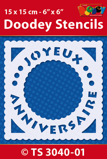 TS3040-01 Doodey Stencil , 15x15 cm