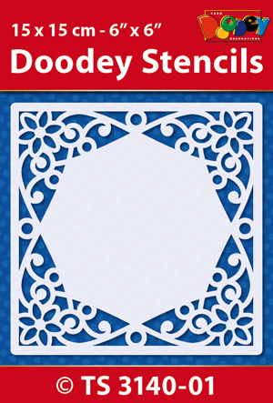 TS3140-01 Doodey Stencil , 15x15 cm