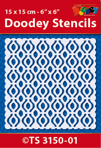TS3150-01 Doodey Stencil , 15x15 cm Background pattern