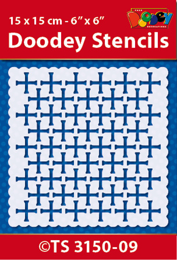 TS3150-09 Doodey Stencil , 15x15 cm Background pattern