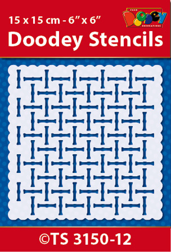 TS3150-12 Doodey Stencil , 15x15 cm Background pattern