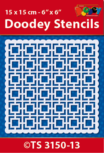 TS3150-13 Doodey Stencil , 15x15 cm Background pattern