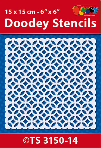 TS3150-14 Doodey Stencil , 15x15 cm Background pattern