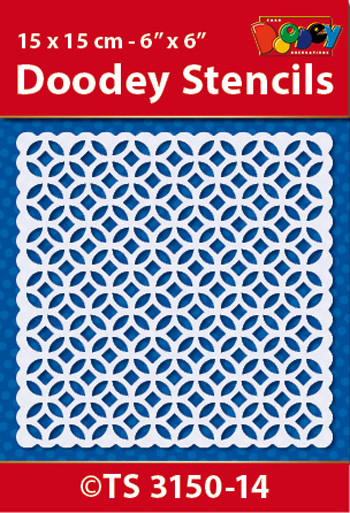 TS3150-14 Doodey Stencil , 15x15 cm Background pattern