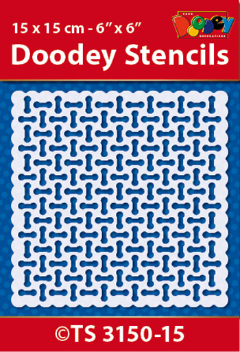 TS3150-15 Doodey Stencil , 15x15 cm Background pattern