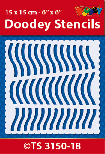 TS3150-18 Doodey Stencil , 15x15 cm Background pattern