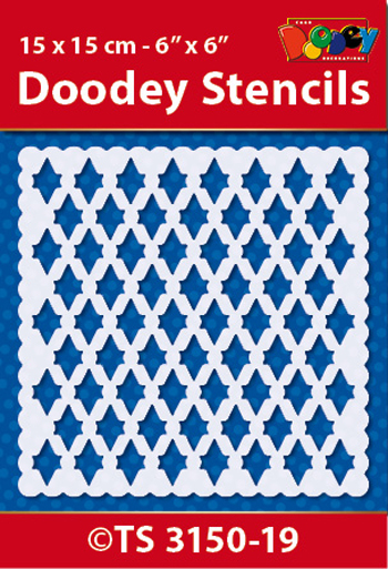TS3150-19 Doodey Stencil , 15x15 cm Background pattern