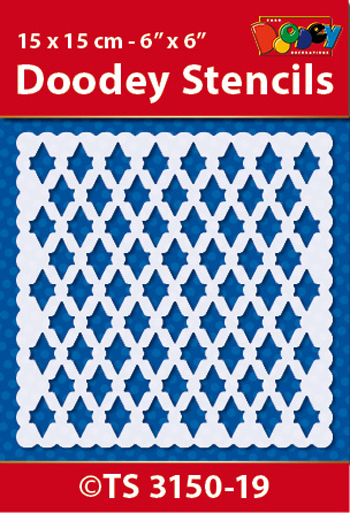 TS3150-19 Doodey Stencil , 15x15 cm Background pattern