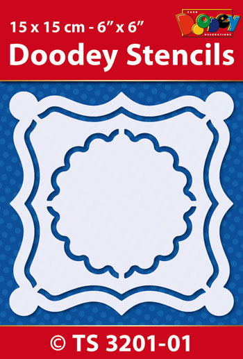 TS3201-01 Doodey Stencil , 15x15 cm, Cardtemplate