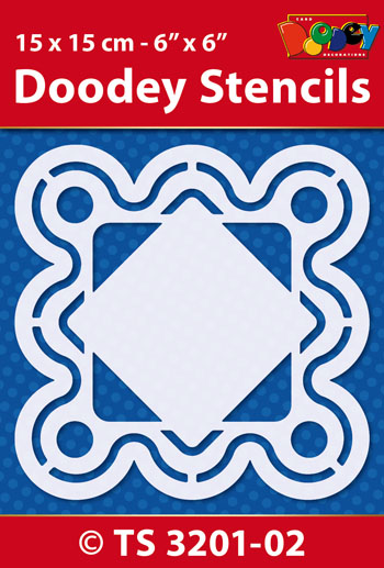 TS3201-02 Doodey Stencil , 15x15 cm, Cardtemplate
