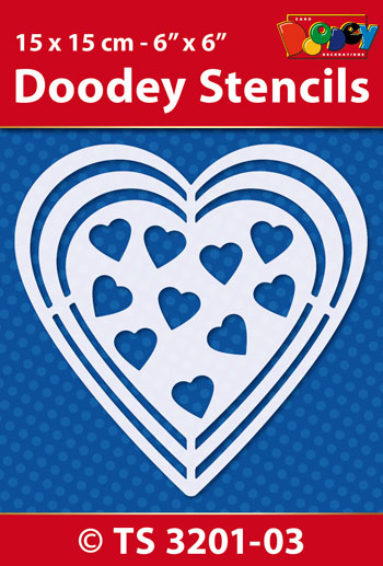 TS3201-03 Doodey Stencil , 15x15 cm, Cardtemplate