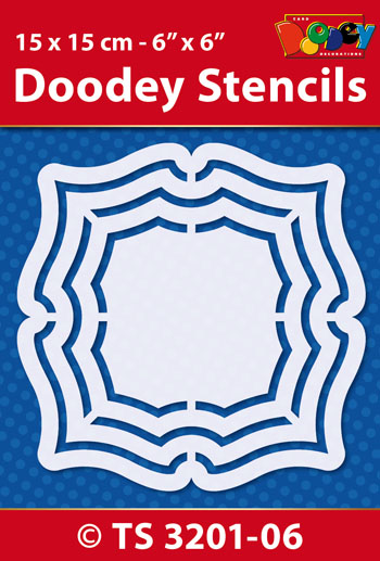 TS3201-06 Doodey Stencil , 15x15 cm, Cardtemplate