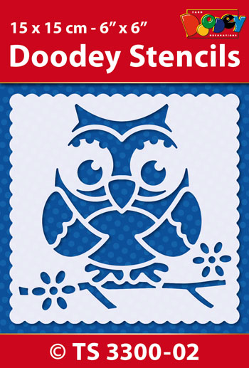 TS3300-02 Doodey Stencil , 15x15 cm