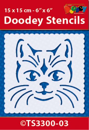 TS3300-03 Doodey Stencil 15x15 cm - Cat