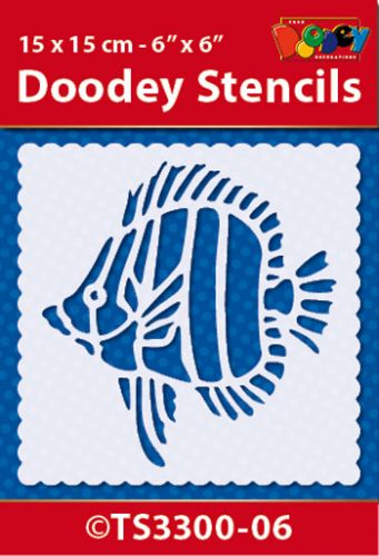 TS3300-06 Doodey Stencil 15x15 cm - Fish