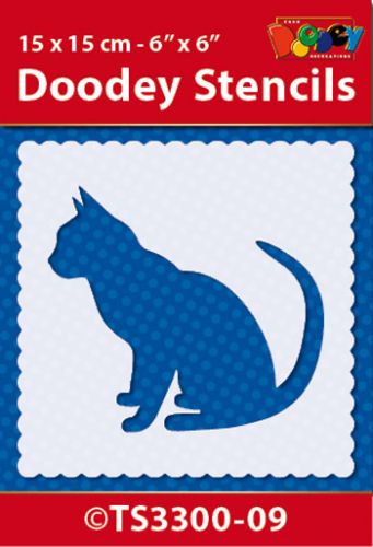 TS3300-09 Doodey Stencil 15x15 cm - Cat