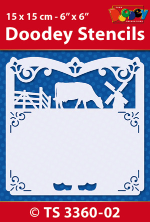 TS3360-02 Doodey Stencil , 15x15 cm