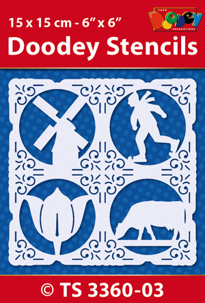 TS3360-03 Doodey Stencil , 15x15 cm
