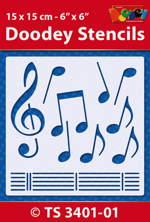 TS3401-01 Doodey Stencil , 15x15 cm