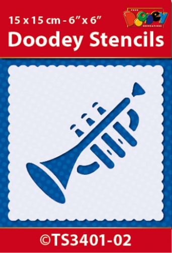 TS3401-02 Doodey Stencil 15x15 cm - Trumpet