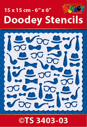 TS3403-03 Doodey Stencil 15x15 cm - Background pattern
