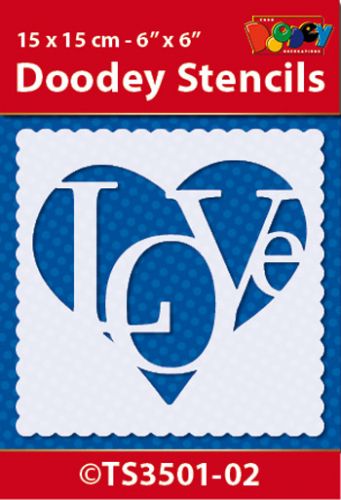 TS3501-02 Doodey Stencil 15x15 cm - Love Heart