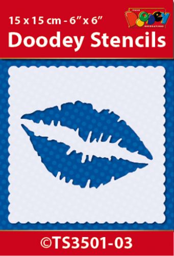 TS3501-03 Doodey Stencil 15x15 cm - Kiss