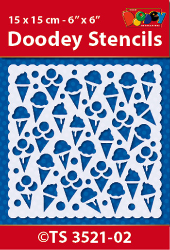 TS3521-02 Doodey Stencil 15x15 cm - Background pattern