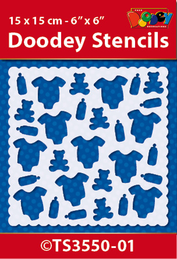 TS3550-01 Doodey Stencil 15x15 cm -Background Baby
