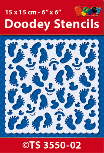 TS3550-02 Doodey Stencil 15x15 cm - Background pattern 