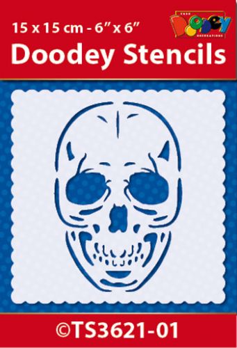 TS3621-01 Doodey Stencil 15x15 cm - Skull