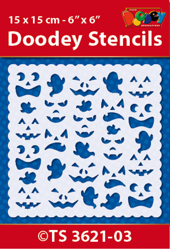TS3621-03 Doodey Stencil 15x15 cm - Background pattern 