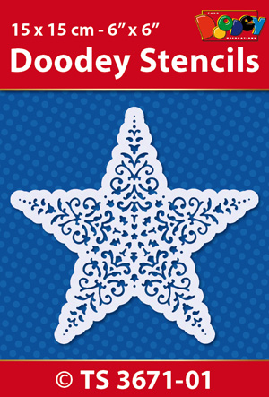 TS3671-01 Doodey Stencil , 15x15 cm