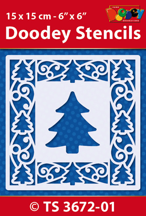 TS3672-01 Doodey Stencil , 15x15 cm