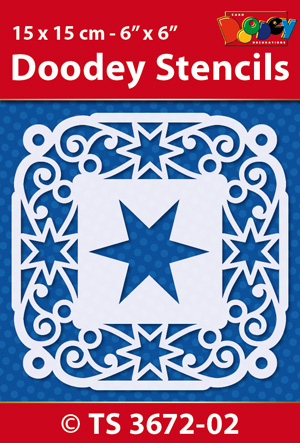 TS3672-02 Doodey Stencil , 15x15 cm