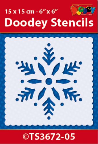 TS3672-05 Doodey Stencil , 15x15 cm, Ice Crystal