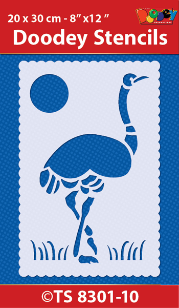 TS8301-10 Stencil , 20x30 cm, Ostrich