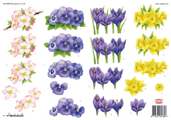 WKB769 3D decoupage paper spring flowers