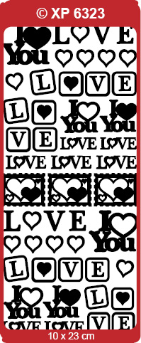XP6323 Peel-Off Sticker Love You, various Designs