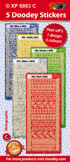 XP6883C Holographic set: Christmas dots stickers 1