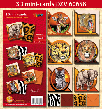 ZV60658 3D mini-Cards African Safari by Charell