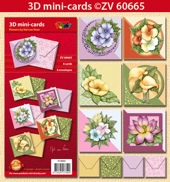 ZV60665 3D mini-Cards Flowers by N.v.Veen