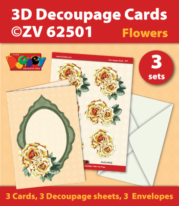 ZV62501 3D Decoupage Cards - Flowers