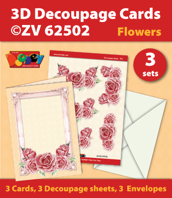 ZV62502 3D Decoupage Cards - Flowers