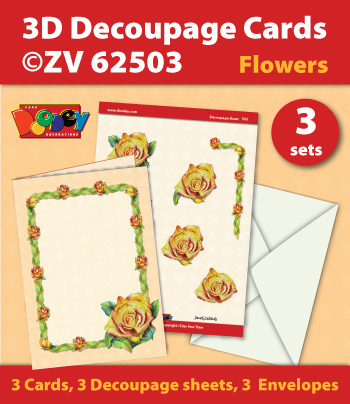 ZV62503 3D Decoupage Cards - Flowers