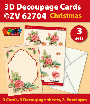 ZV62704 3D Decoupage Cards - Christmas